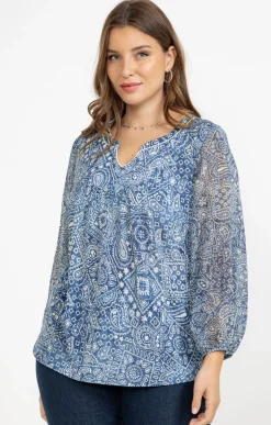 Toscane Boutique Tee-shirts|Tee-shirt imprimé jeans MARINE