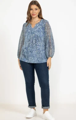 Toscane Boutique Tee-shirts|Tee-shirt imprimé jeans MARINE