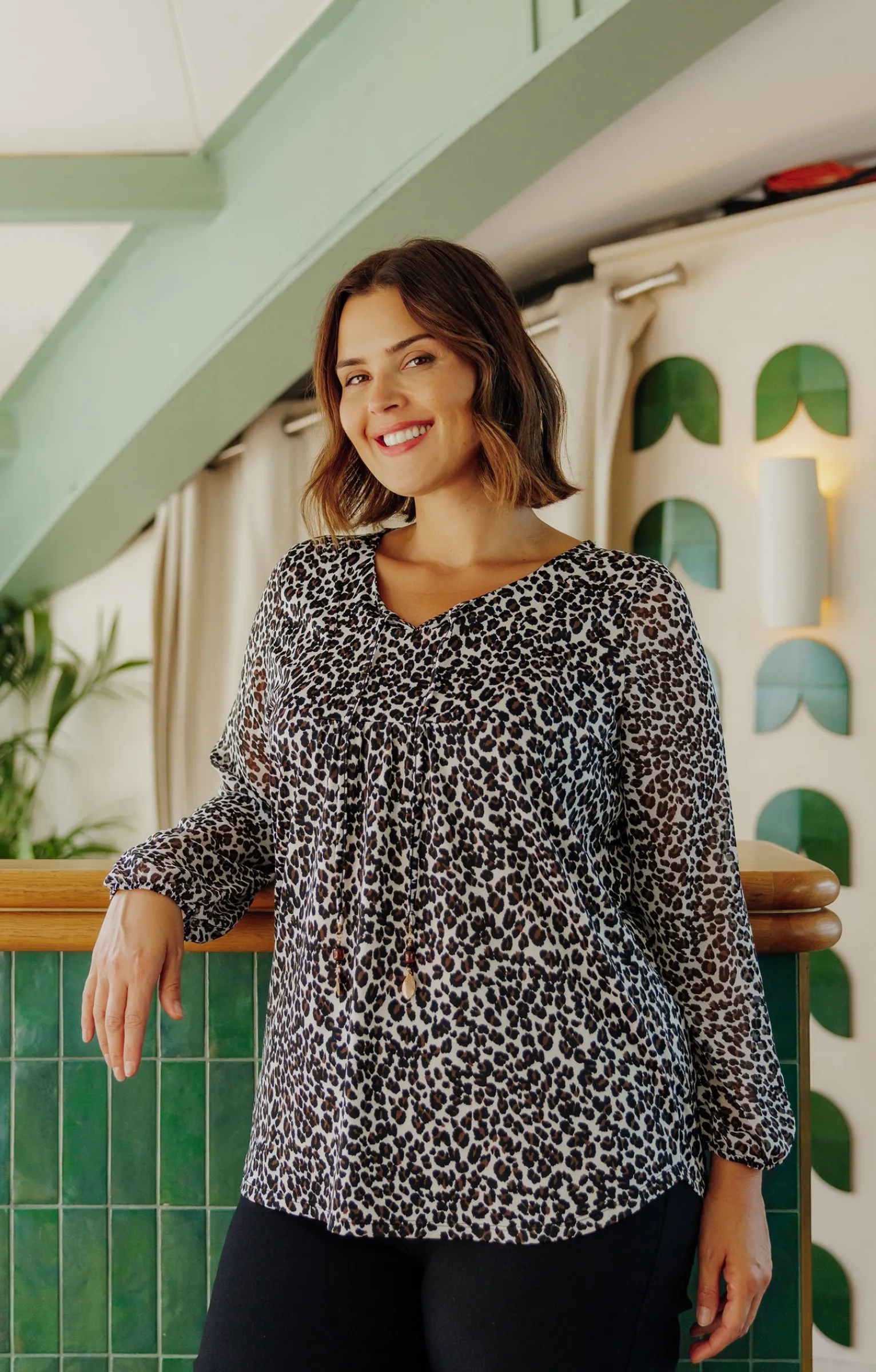 Toscane Boutique Tee-shirts|Tee-shirt imprimé léopard CREME