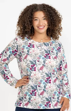 Toscane Boutique Tee-shirts|Tee-shirt maille chaude imprimé ECRU