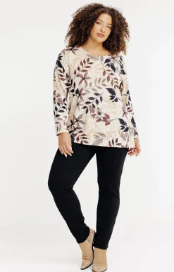 Toscane Boutique Tee-shirts|Tee-shirt maille chaude imprimé BEIGE