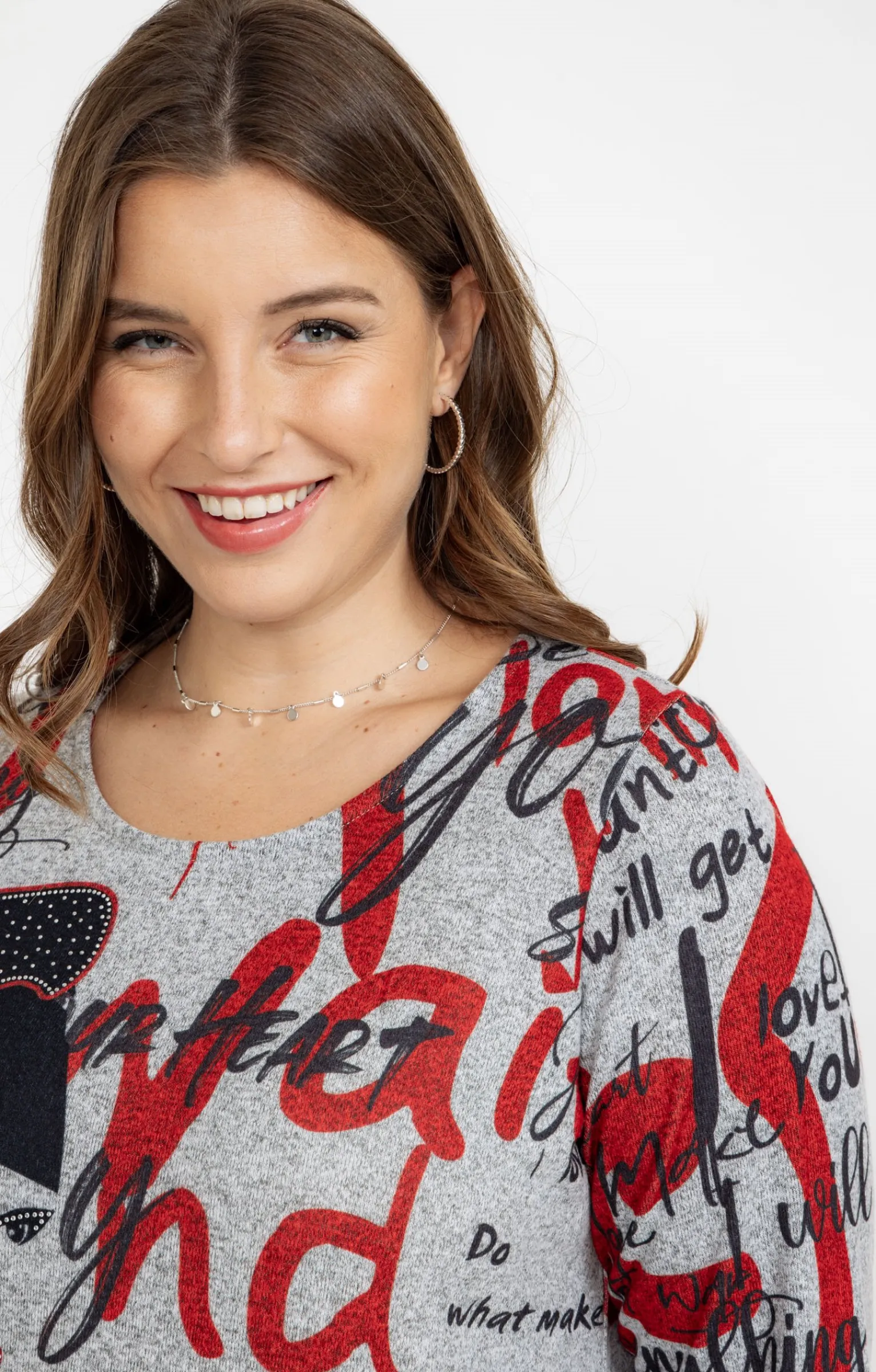 Toscane Boutique Tee-shirts|Tee-shirt maille chaude imprimé ROUGE