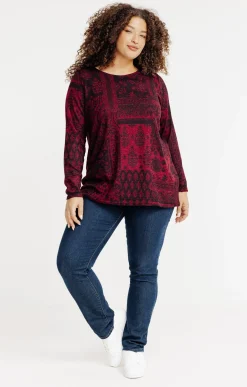 Toscane Boutique Tee-shirts|Tee-shirt maille chaude imprimé TERRACOTTA