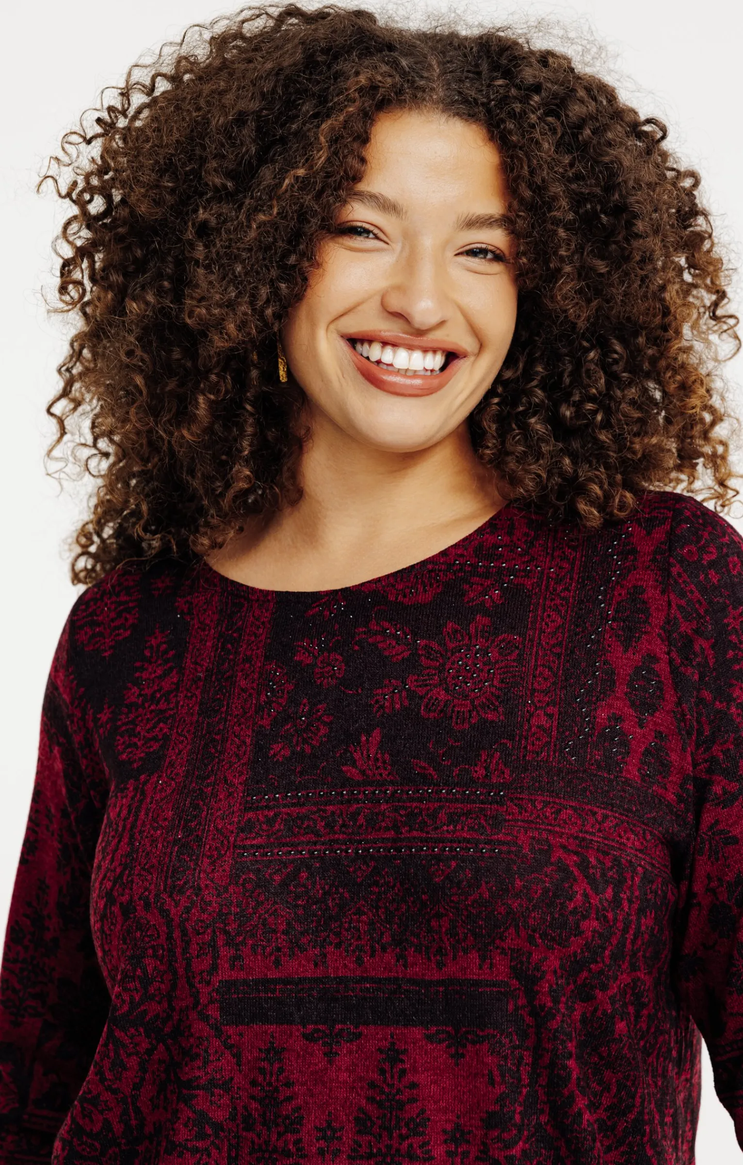 Toscane Boutique Tee-shirts|Tee-shirt maille chaude imprimé TERRACOTTA