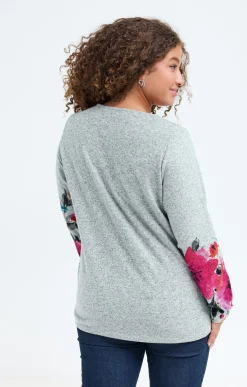 Toscane Boutique Tee-shirts|Tee-shirt maille chaude imprimé fleuri CLEMATITE