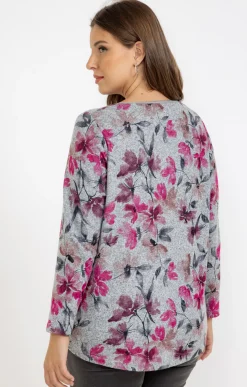 Toscane Boutique Tee-shirts|Tee-shirt maille chaude imprimé FUCHSIA