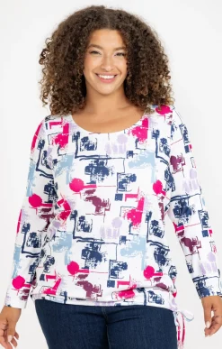 Toscane Boutique Tee-shirts|Tee-shirt maille chaude imprimé ECRU