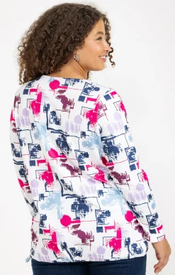 Toscane Boutique Tee-shirts|Tee-shirt maille chaude imprimé ECRU