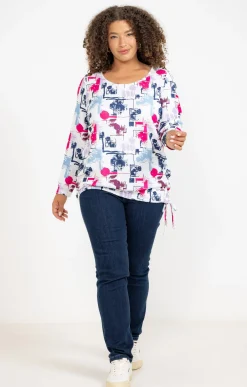 Toscane Boutique Tee-shirts|Tee-shirt maille chaude imprimé ECRU