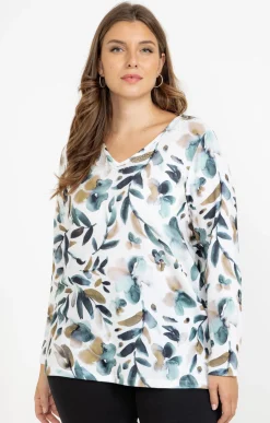 Toscane Boutique Tee-shirts|Tee-shirt maille chaude imprimé VERT PASTEL