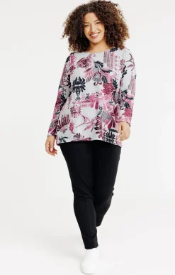 Toscane Boutique Tee-shirts|Tee-shirt maille chaude imprimé FUCHSIA