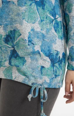 Toscane Boutique Tee-shirts|Tee-shirt maille chaude imprimé TURQUOISE