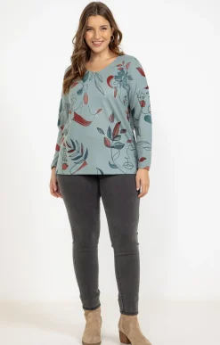 Toscane Boutique Tee-shirts|Tee-shirt maille chaude imprimé visages KAKI CLAIR