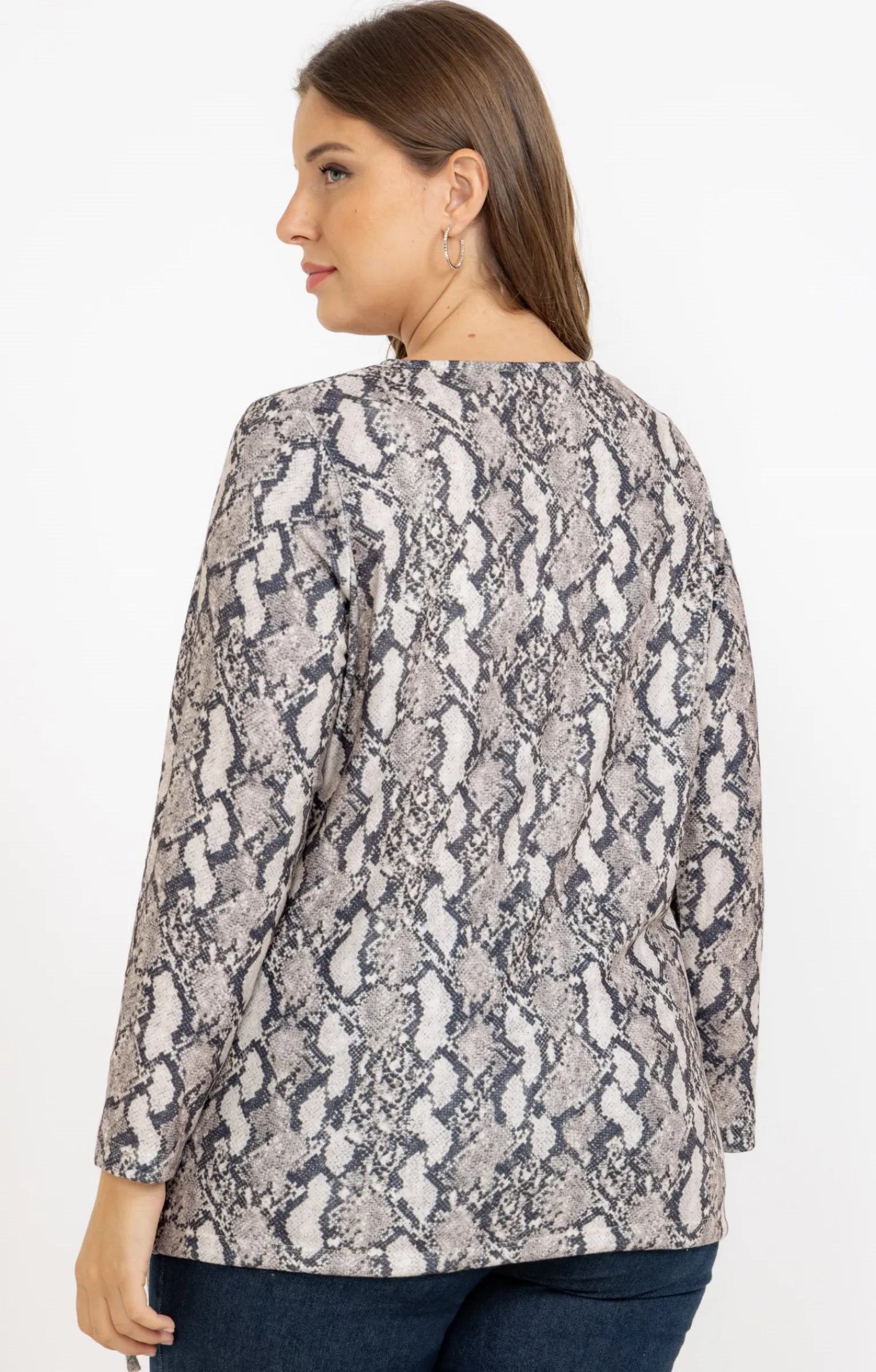 Toscane Boutique Tee-shirts|Tee-shirt maille chaude imprimé python BEIGE