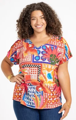 Toscane Boutique Tee-shirts|Tee-shirt multocolore FUCHSIA