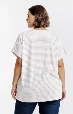 Toscane Boutique Tee-shirts|Tee-shirt rayé CREME