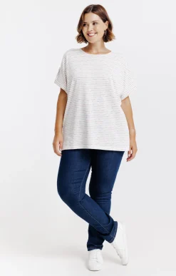 Toscane Boutique Tee-shirts|Tee-shirt rayé CREME