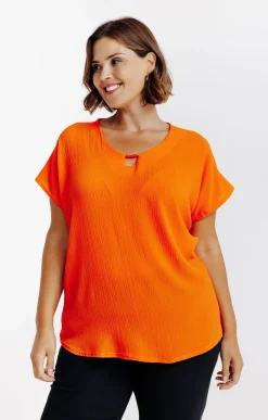 Toscane Boutique Tee-shirts|Tee-shirt uni ROUGE CLAIR