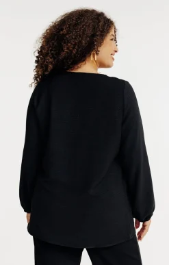 Toscane Boutique Tee-shirts|Tee-shirt uni avec plastron NOIR