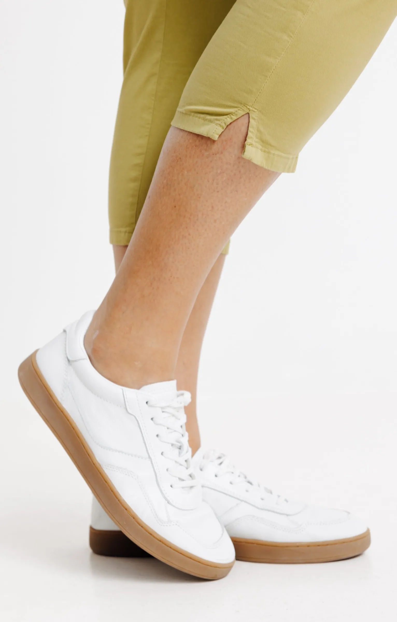 Toscane Boutique Pantalons|Tregging court détail strass smocked SMOKE GREEN