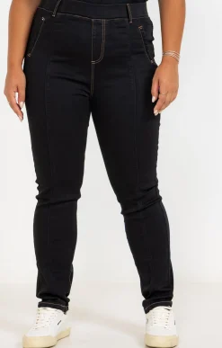 Toscane Boutique Pantalons|Tregging denim NOIR