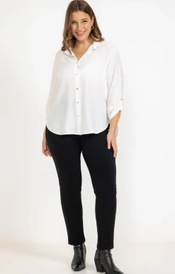 Toscane Boutique Pantalons|Tregging droit détail zip NOIR