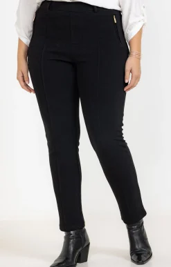 Toscane Boutique Pantalons|Tregging droit détail zip NOIR