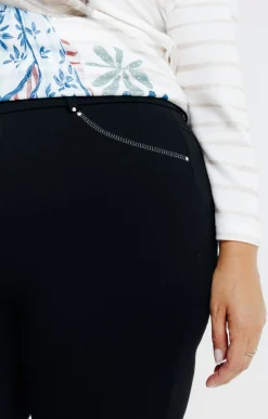 Toscane Boutique Pantalons|Tregging en maille chevron NOIR