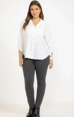 Toscane Boutique Pantalons|Tregging en maille poche décorée SMOKE GREEN