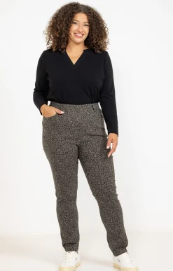 Toscane Boutique Pantalons|Tregging imprimé léopard KAKI