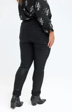 Toscane Boutique Pantalons|Tregging imprimé mini-traits NOIR