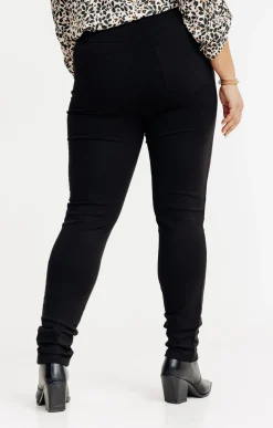 Toscane Boutique Pantalons|Tregging maille à boutons NOIR