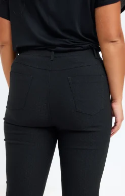 Toscane Boutique Pantalons|Tregging uni reliéfé damier NOIR