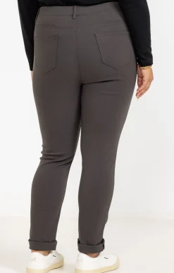 Toscane Boutique Pantalons|Tregging uni stretch GRIS MOYEN
