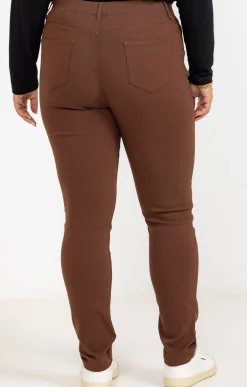 Toscane Boutique Pantalons|Tregging uni stretch CHOCOLAT