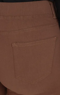 Toscane Boutique Pantalons|Tregging uni stretch CHOCOLAT