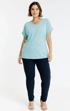 Toscane Boutique Pantalons|Tregging uni stretch MARINE