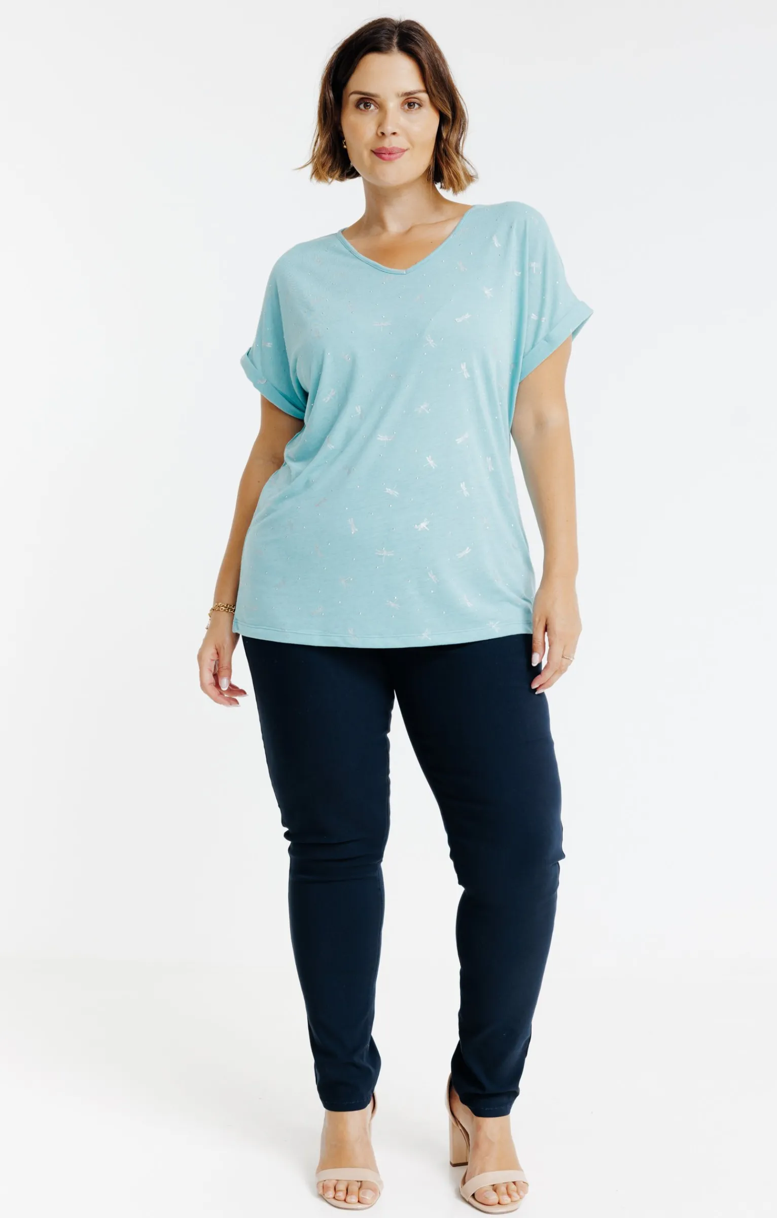 Toscane Boutique Pantalons|Tregging uni stretch MARINE