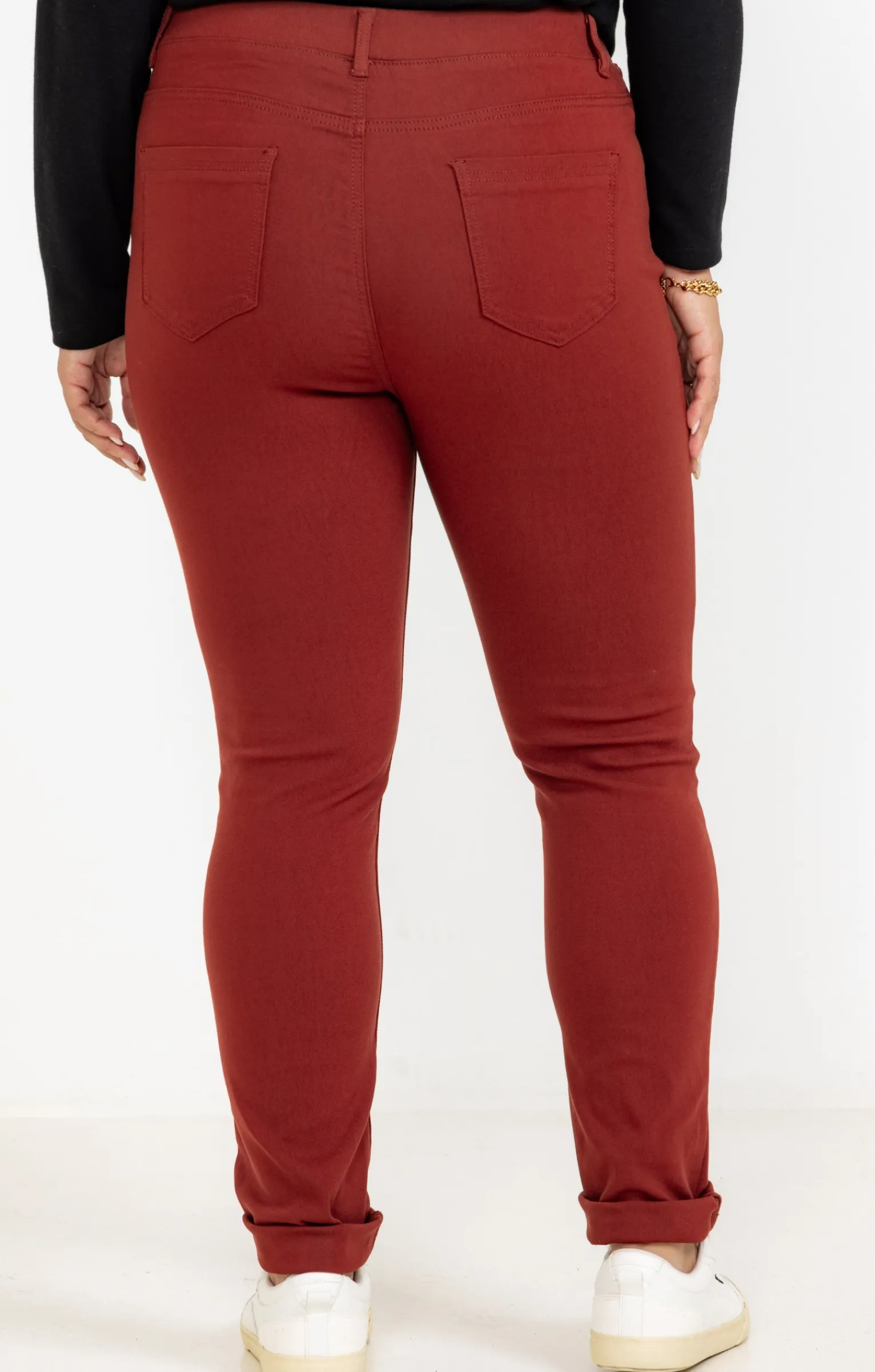 Toscane Boutique Pantalons|Tregging uni stretch BRIQUE