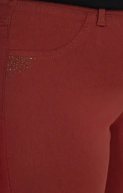 Toscane Boutique Pantalons|Tregging uni stretch BRIQUE