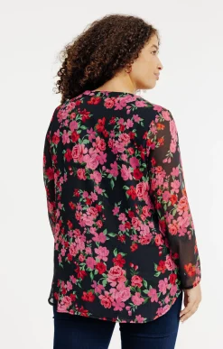 Toscane Boutique Chemisiers & Tuniques|Tunique florale NOIR