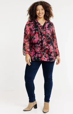 Toscane Boutique Chemisiers & Tuniques|Tunique florale NOIR