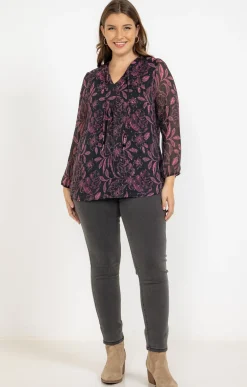 Toscane Boutique Chemisiers & Tuniques|Tunique imprimée doublée NOIR