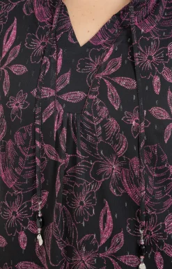 Toscane Boutique Chemisiers & Tuniques|Tunique imprimée doublée NOIR