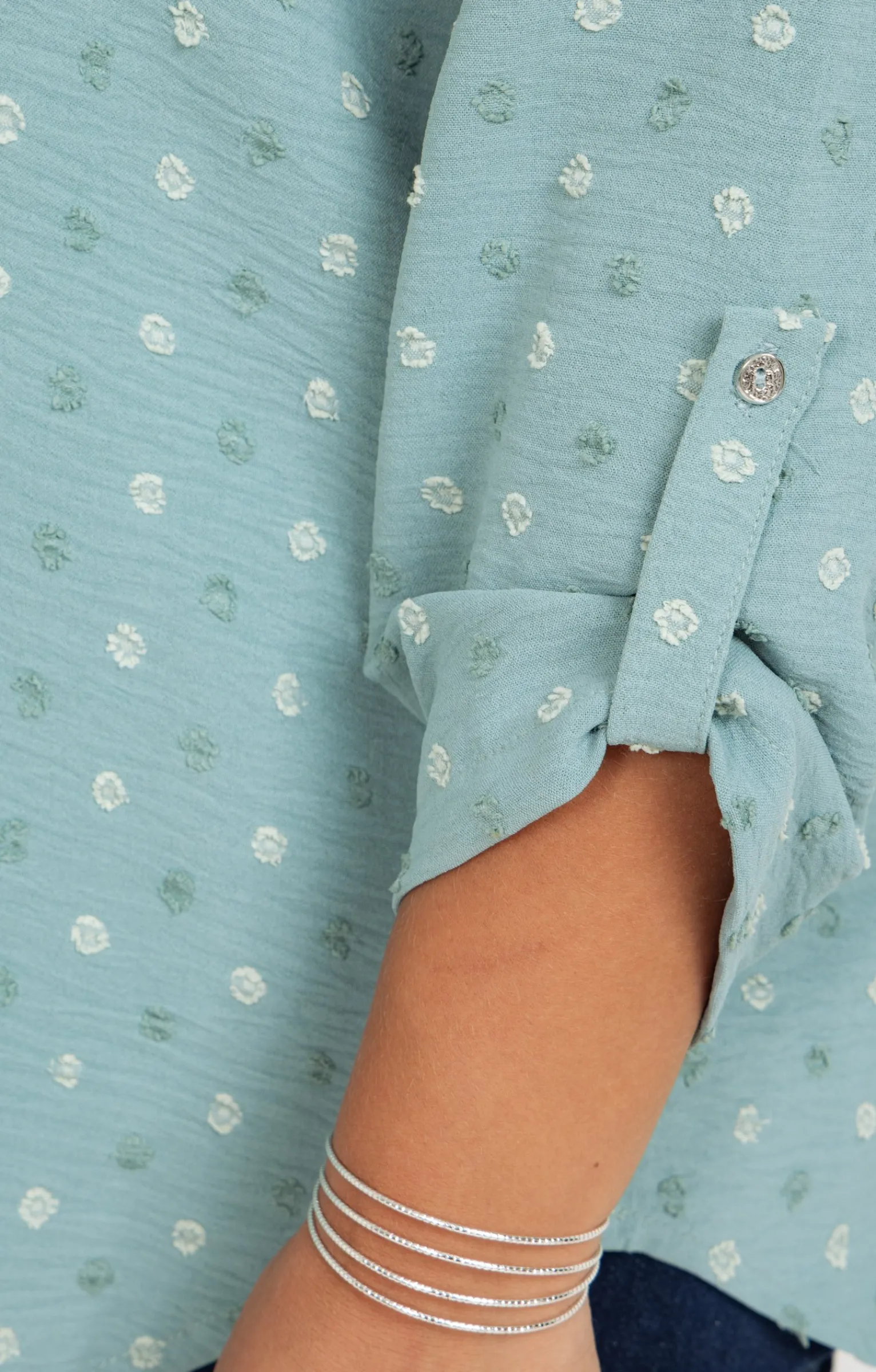 Toscane Boutique Chemisiers & Tuniques|Tunique tissu fantaisie et collier VERT DE GRIS