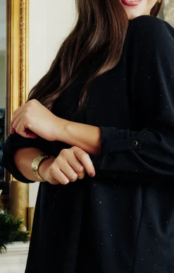 Toscane Boutique Chemisiers & Tuniques|Tunique unie avec strass NOIR