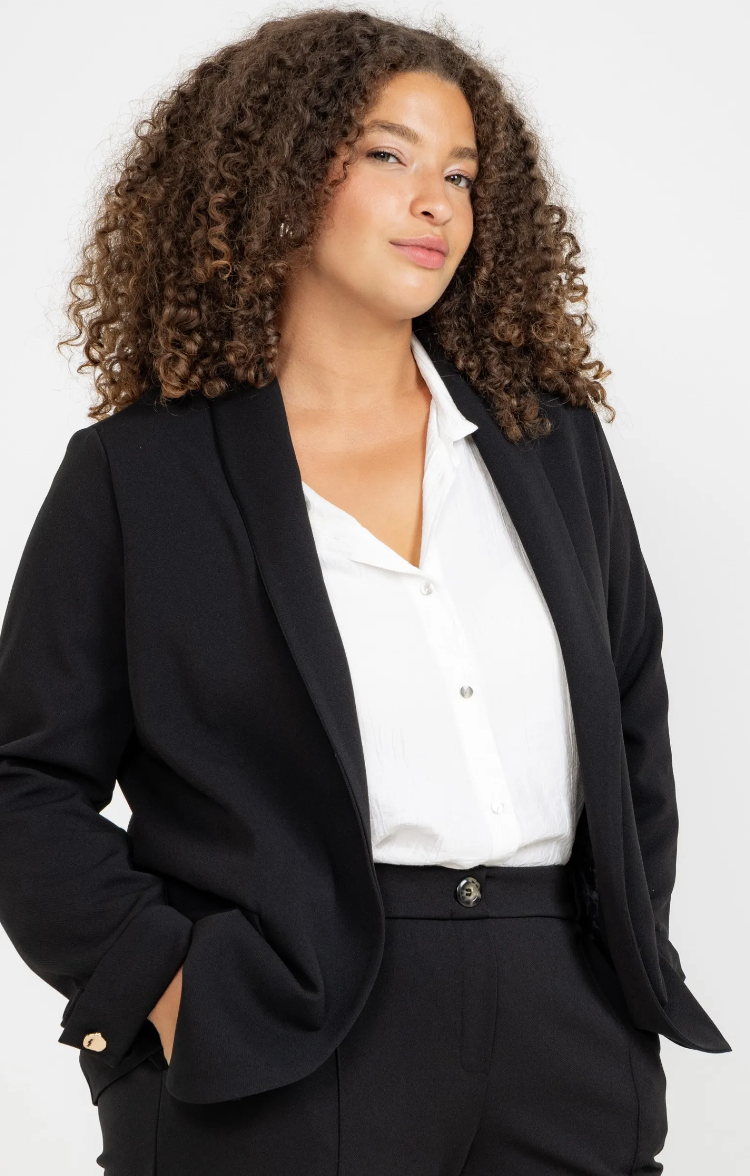 Toscane Boutique Vestes|Veste de tailleur revers aux manches NOIR