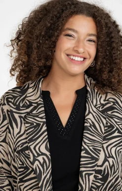 Toscane Boutique Vestes|Veste de tailleur zébrée BEIGE