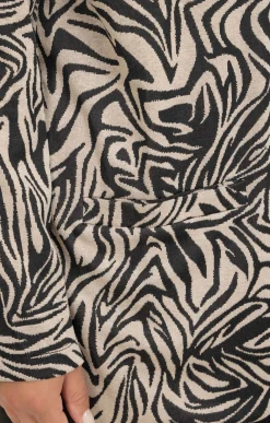 Toscane Boutique Vestes|Veste de tailleur zébrée BEIGE