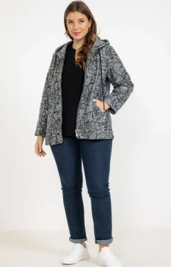 Toscane Boutique Vestes|Veste imprimée en bouclette ANTHRACITE